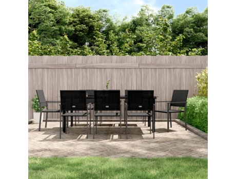 Conjunto 9 de comedor para jardín VIDAXL ratán sintético y acero