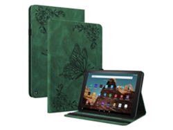 Funda de piel con tarjetero para tableta Amazon Fire HD 10 (Verde Chennnls, 2023)