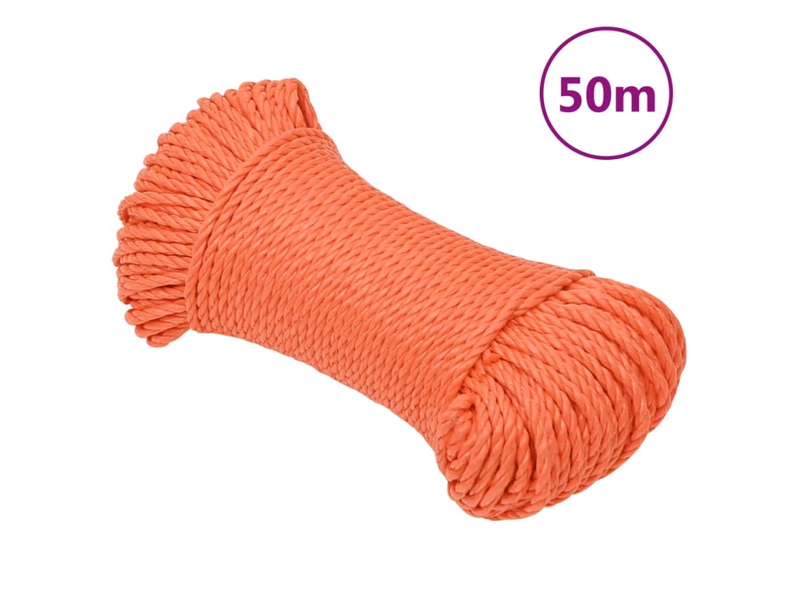 Cuerda De Trabajo Polipropileno Naranja 6 Mm 50 M