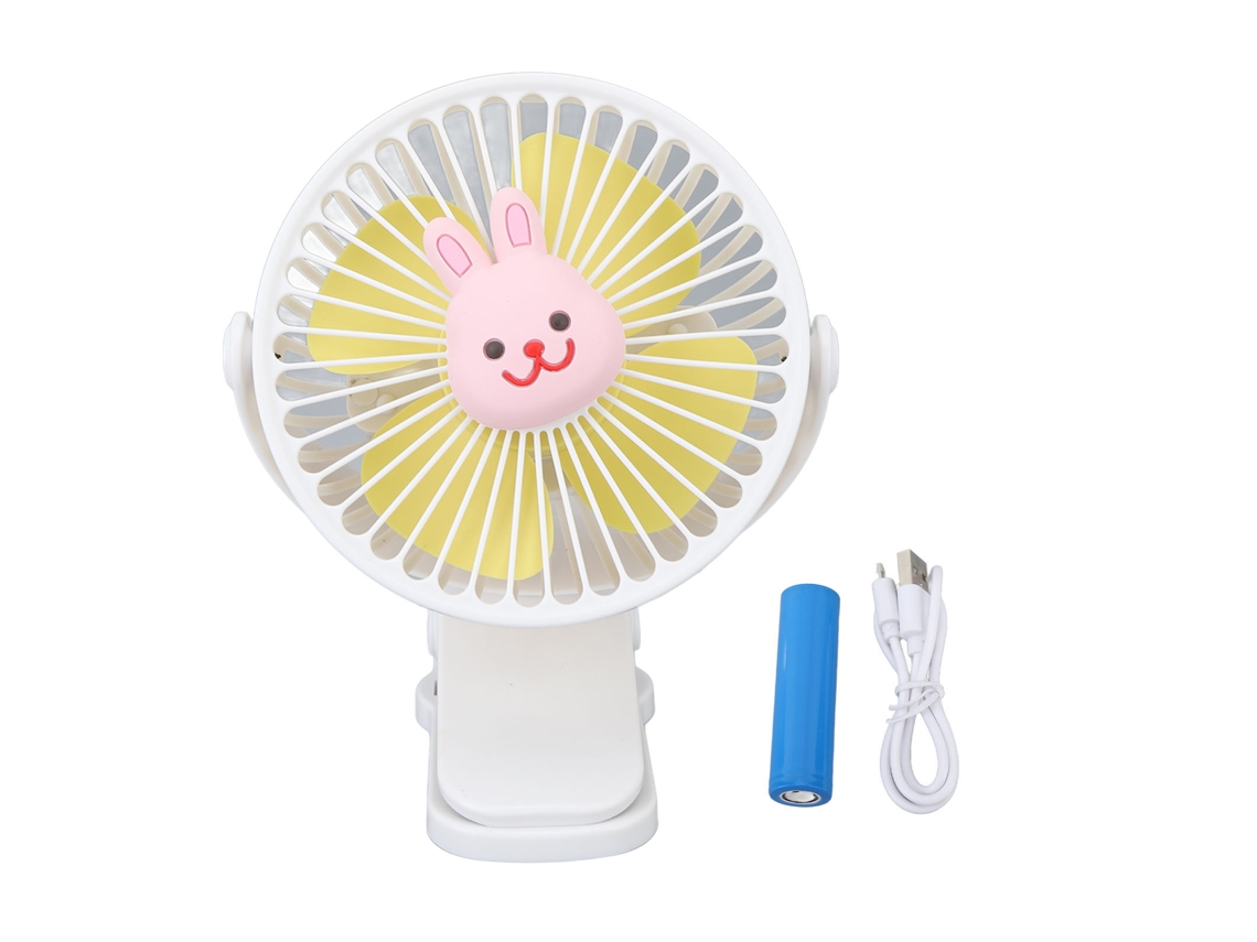Ventilador Portátil Usb Con Clip Para Cochecito De Bebé, Con 3 Velocidades Y Diseño De Dibujos Animados.