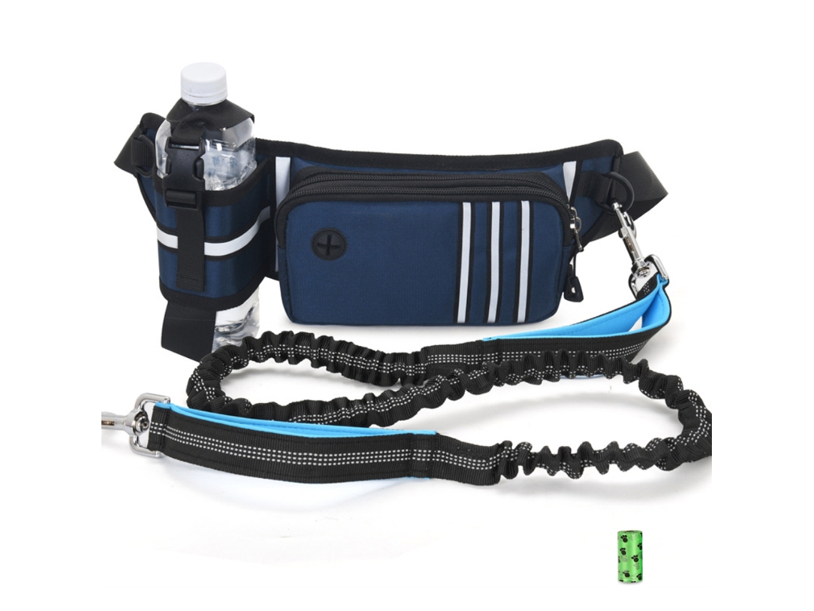 Collar Manos Libres Para Perros Con Bolsillo Con Cremallera Y Portabotellas Reflectante Para Correr, Caminar Y Realizar Actividades Al Aire Libre.
