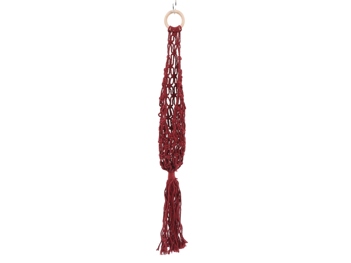 Cesta De Fruta Colgante Portátil De Malla De Algodón, Para Montaje En Pared, Cocina, Color Vino Intenso.