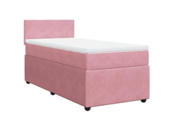 Maison Exclusive - Cama Box Spring Con Colchón Terciopelo Rosa 90x200 Cm