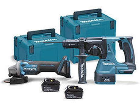 Kit Mini Amoladora Dga504Z + Martillo Percutor Dhr243Z Bl 18V Lxt 5Ah 2 Bat. Makpac MAKITA