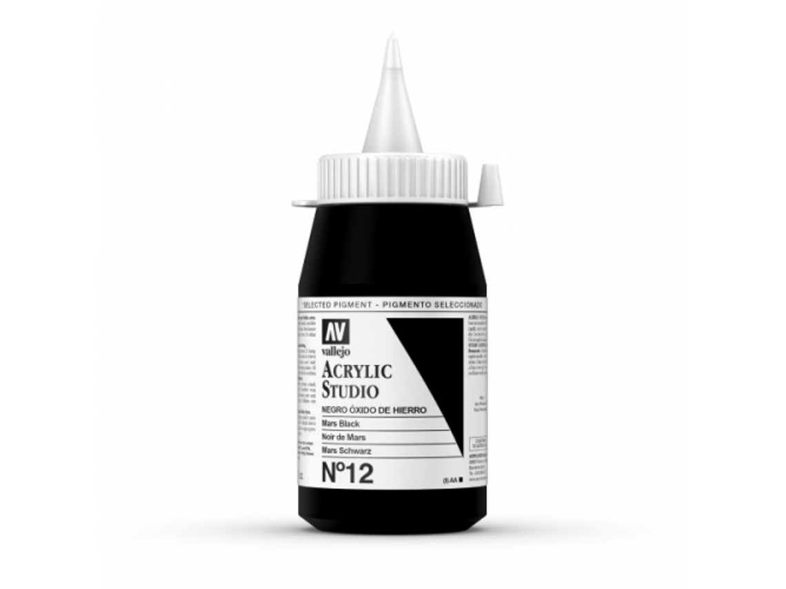 Pintura Acrilica Vallejo Studio 500 Ml (12 Negro Óxido De Hierro)
