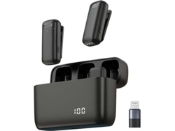 Micrófono de solapa inalámbrico, minimicrófono para PC Android, cancelación de ruido con IA, alcance de 20 metros (Panoona)
