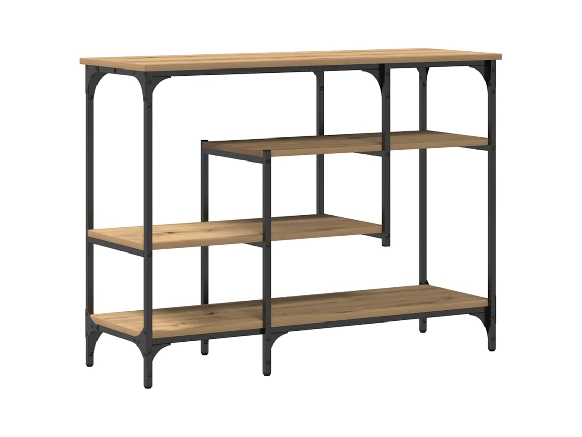 Mesa Consola | Mesa De Entrada | Mesa De Apoyo Con Estante Roble Artisan 100 X 35 X 75 Cm