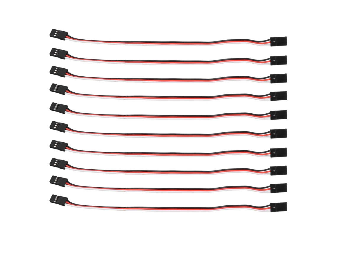 Cable de extensión para servomotor de 3 pines, 10 unidades, 200 mm, Hembra a Hembra con núcleo de latón para controladores de coches modelo Y