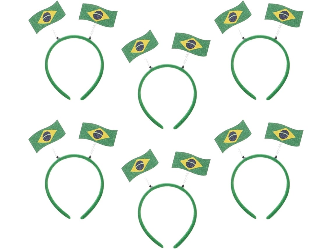 Faixas De Cabelo Confortáveis De Papel Com A Bandeira Do Brasil No Estilo Torcedor.