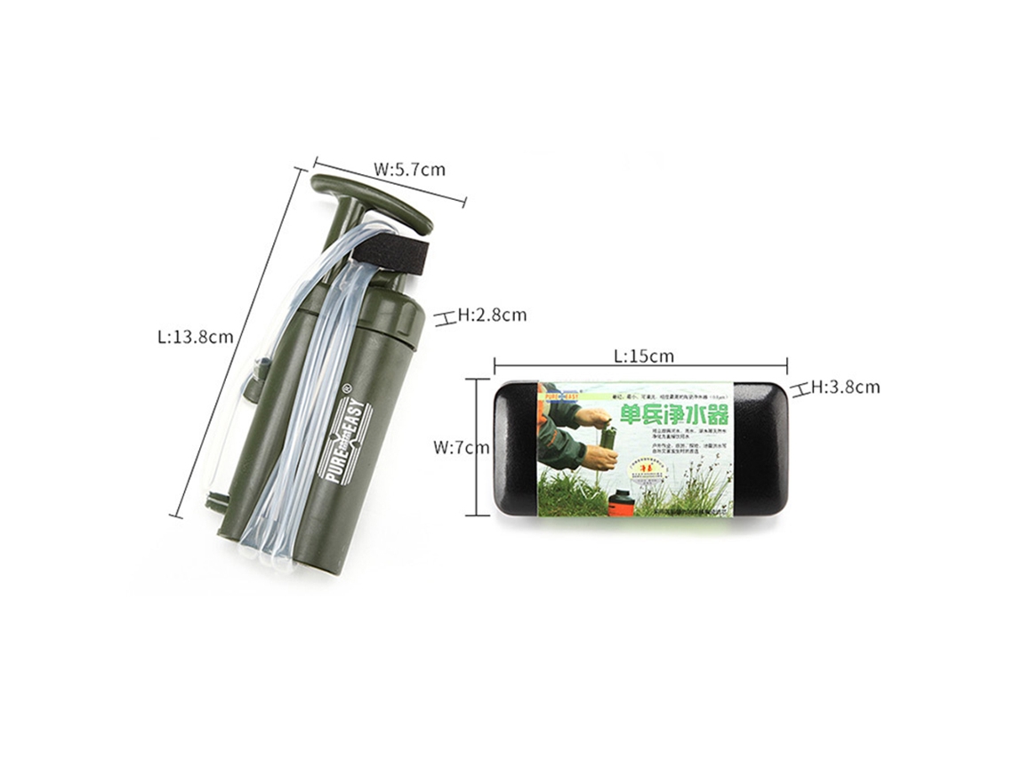 Filtro De Agua Cerámico Portátil De 0,1 Micras Y 2000 Litros Para Supervivencia, Acampada, Senderismo Y Uso En Emergencias.