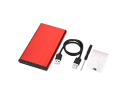 Caja Externa De Disco Duro Usb 2.0 De 2.5 Pulgadas Y 480 Mbps, Con Enchufe Caliente - Rojo