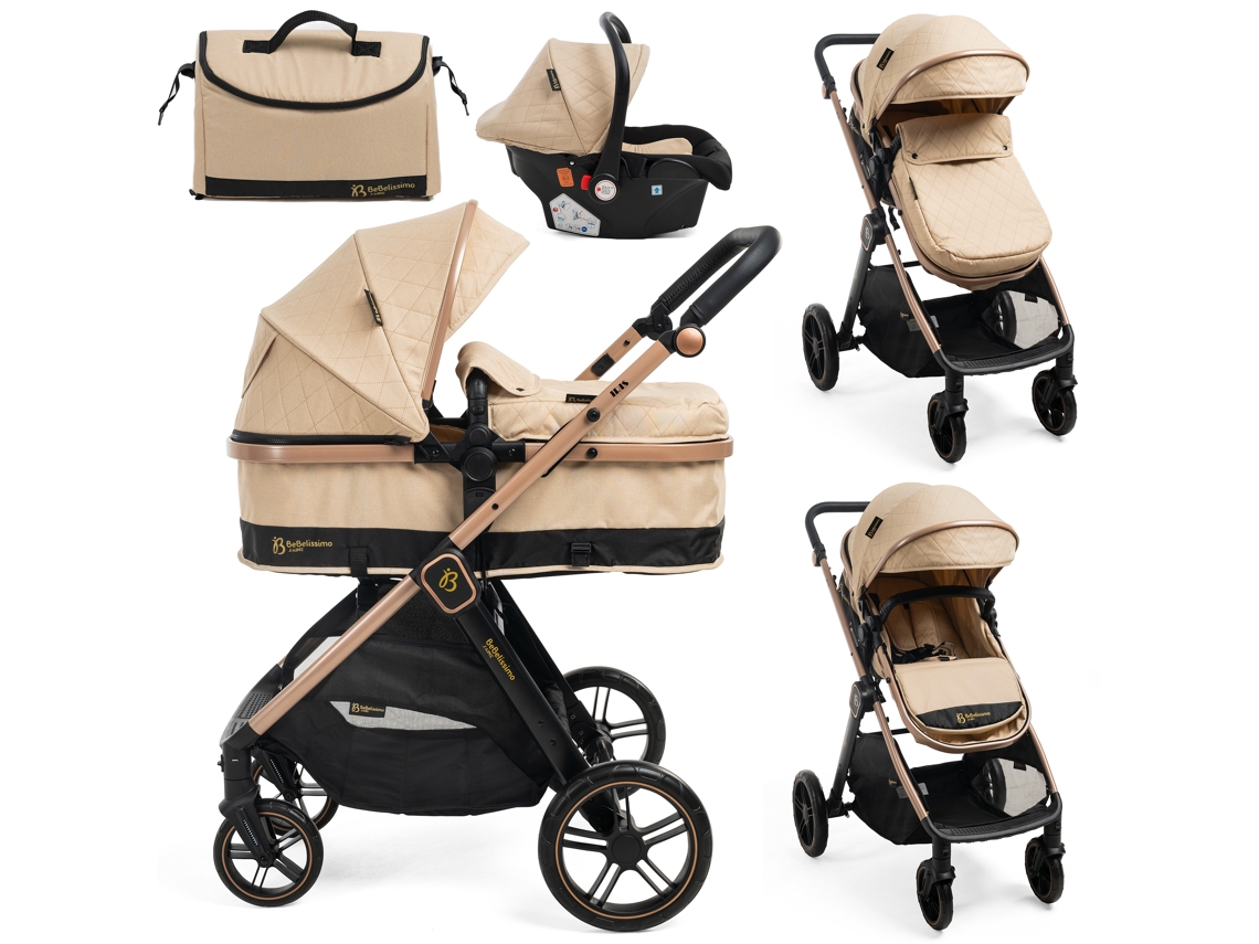 Cochecito Trio 3 en 1 - 0-22 kg BEBELISSIMO - Iris - beige