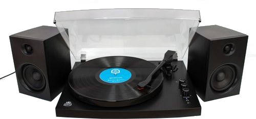 Gpo Piccadilly Tocadiscos retro de 3 velocidades bluetooth con tapa metacrilato y altavoces externos