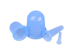 Ventosa de Silicona Azul - Set de 4 para Masaje