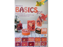 30 Hojas de Papel Creativo FOLIA Basics Rojo