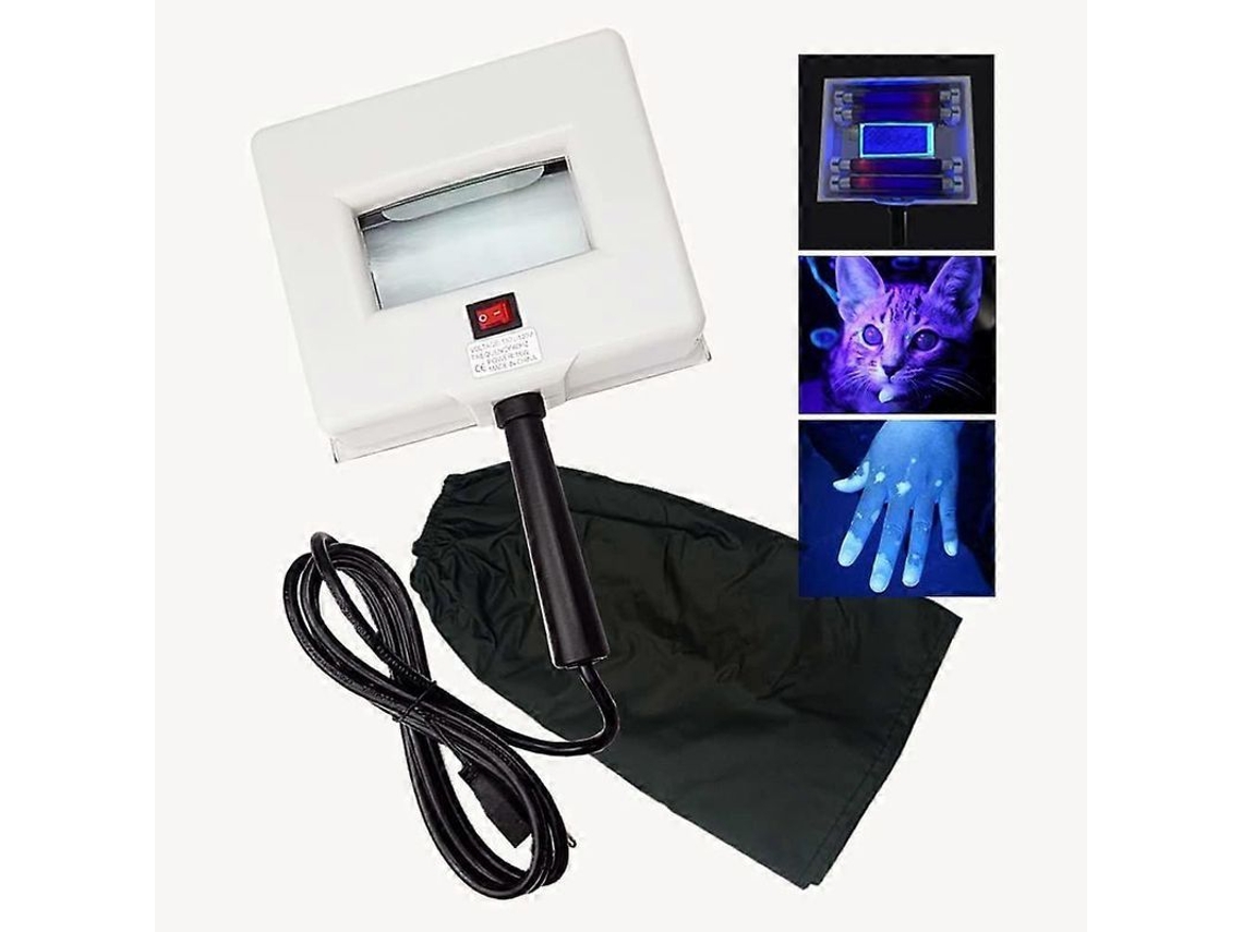 Analizador De Piel Con Lámpara Woods, Lupa 3x Y Luz Uv De 365 Nm Para Detección Facial Y De Mascotas.