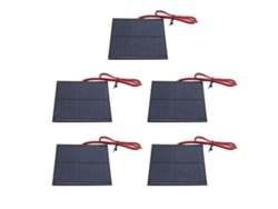 2026as-5 Piezas Mini Panel Solar Epoxi Módulo Placa de Potencia Cableado Rojo y Negro DC5.5V 160mA 30cm