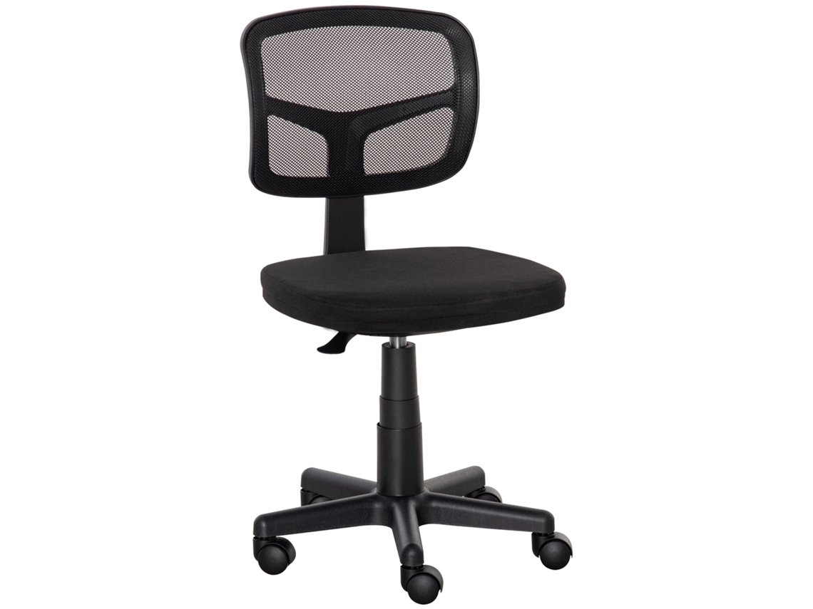 Silla De Oficina Ergonómica De Malla De Escritorio Giratoria 360° Con Altura Ajustable Soporte Lumbar Transpirable Y Ruedas Sin Brazos