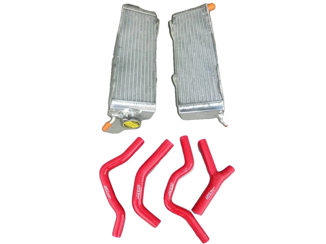 Radiador, aleación de aluminio, mayor capacidad de refrigeración, rojo OEM