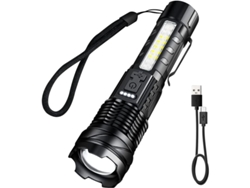 Linterna Led Ultra Brillante Recargable Usb-c Con Batería 2600 Mah, 500m Alcance, 7 Modos Luz