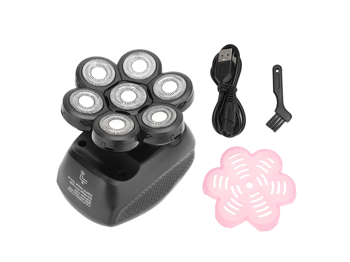 Cortador De Cabeza Calva Eléctrico Multifuncional Con 7 Cabezas Flotantes Kit De Grooming Para Cabeza Calva