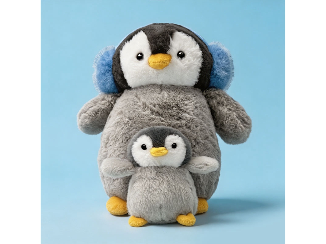 (28 Cm 0,25 Kg) Peluche De Pingüino Madre Y Bebé, Muñeco De Compañía, Muñeco De Almohada