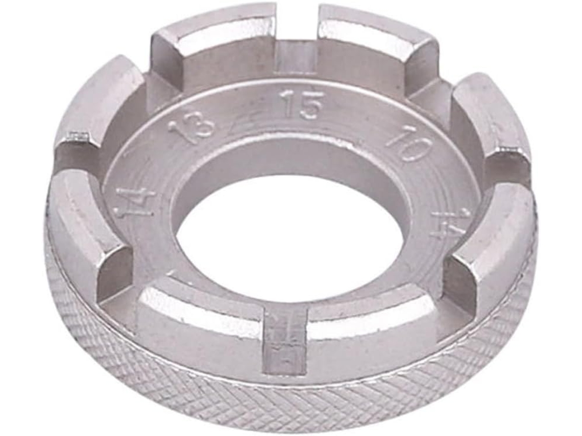 Llave para radios de bicicleta de montaña, plateada, herramienta de ajuste de radios, 8 ranuras, acero duradero Gokoco