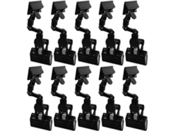 Paquete De 10 Portatarjetas De Plástico Negros De Doble Cara Con Clip, Clips Metálicos Para Sujetar Carteles.
