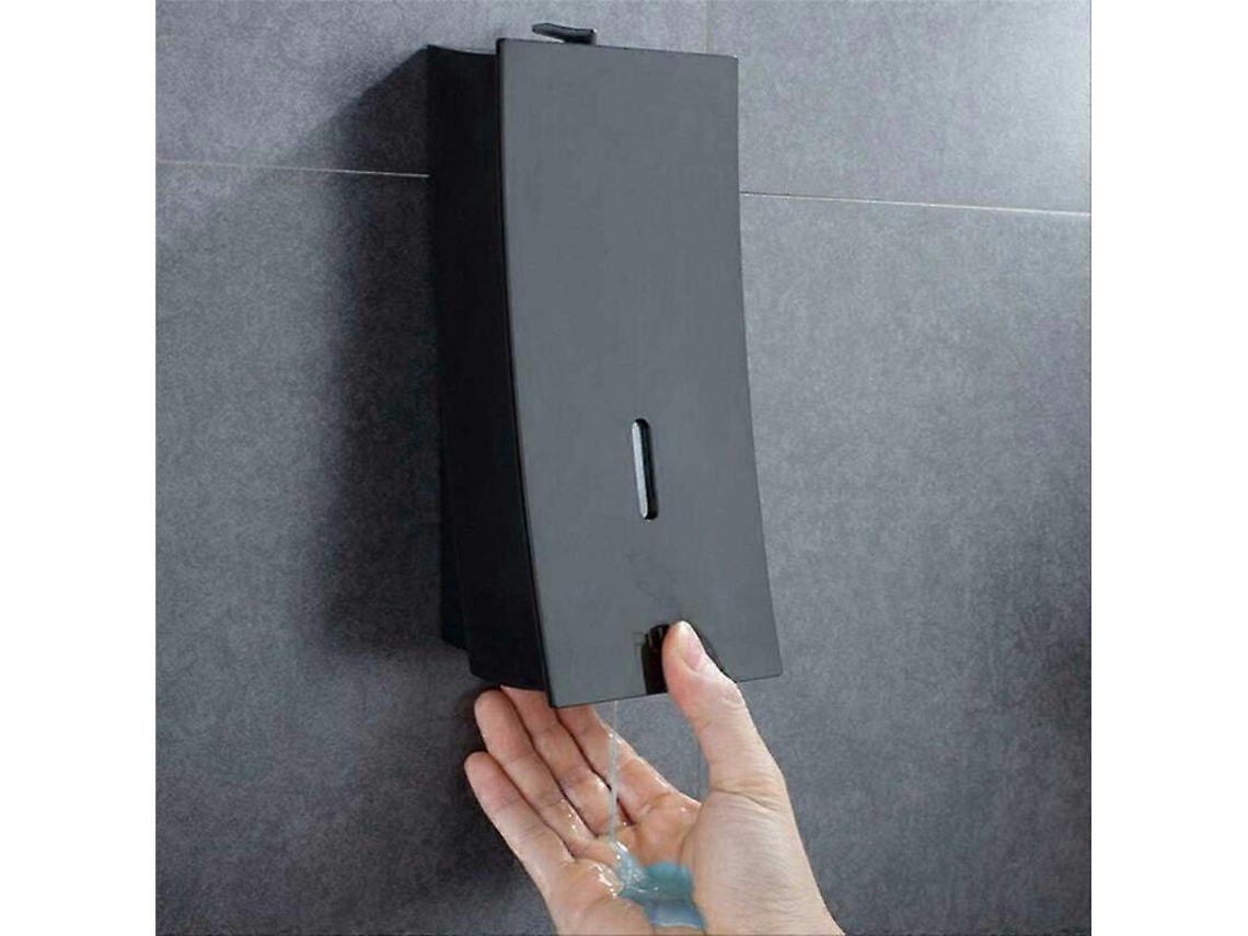 Dispensador de jabón líquido de pared Rosewell negro, champú y gel de ducha, 450 ml, recipiente de plástico para cocina y baño.