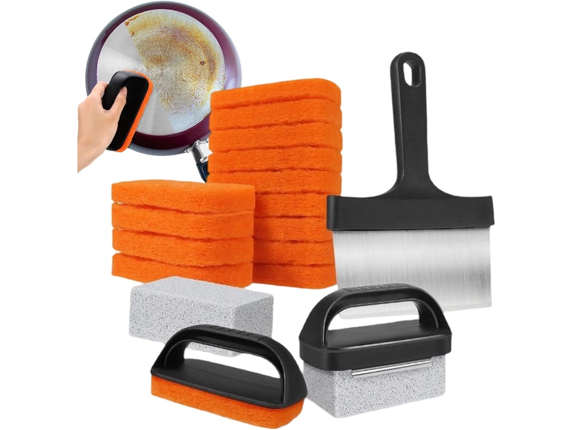 Limpiador De Placas Cocina Juego Limpieza Multifuncional Para Parrillas Y Superficies Planas Accesorios Restaurantes