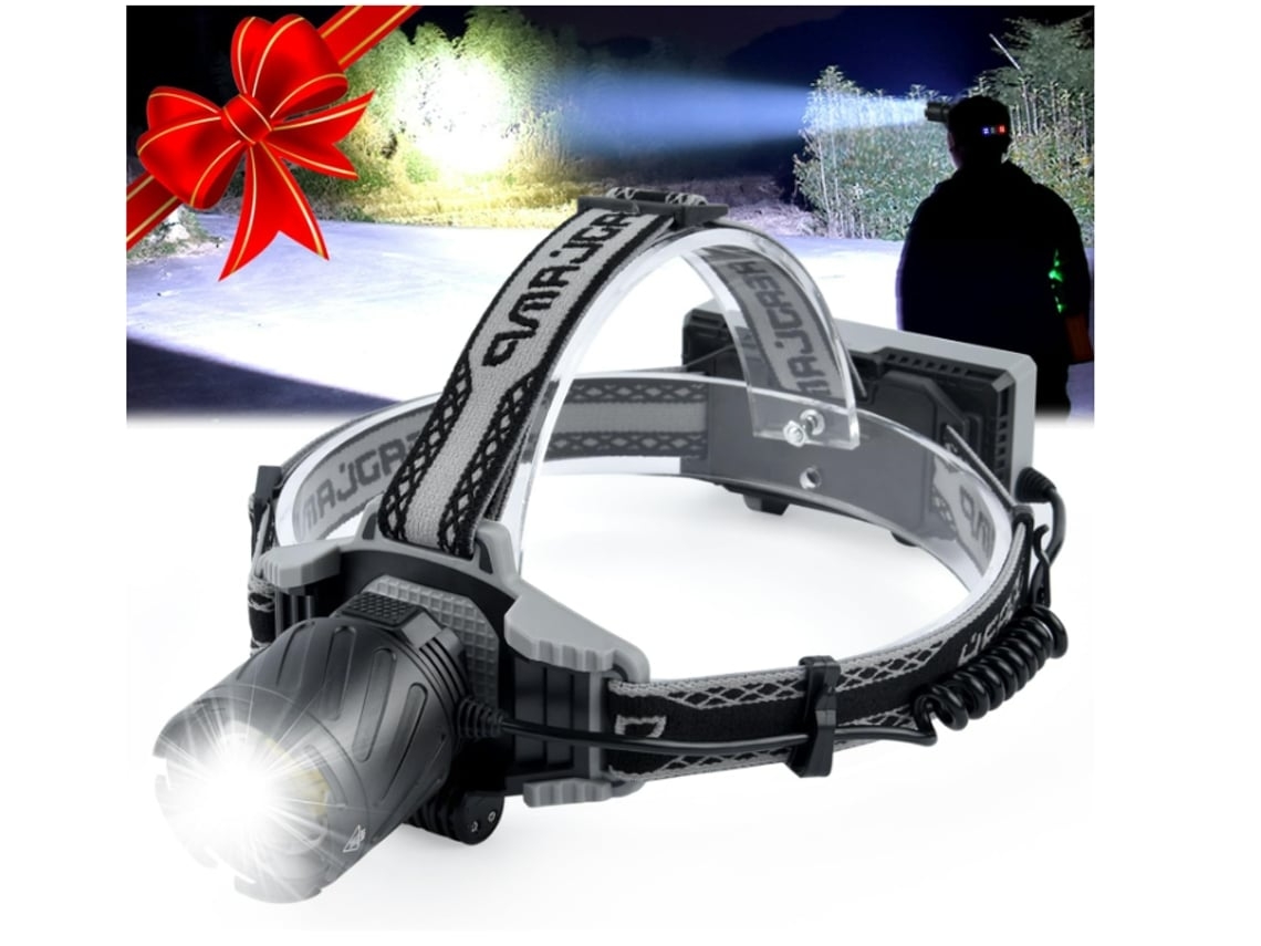 Linterna frontal recargable Yunzii TD 085 para adultos, 4 modos, zoom, indicador de potencia, color negro