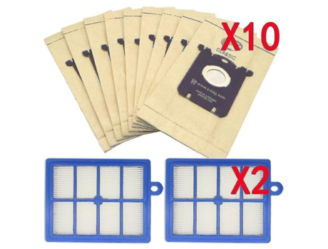 Accesorio Aspiradoras Bolsa Compatibilidad Universal 10 Pzas ELECTROLUX E201B PHILIPS Fc8021 2Pz Filtro H12 Hepa Fit PHILIPS ELECTROLUX