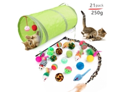 Túnel plegable para gatos Siurn Cat Toys, bolas y campanas de colores 01