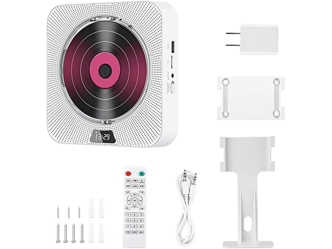 Reproductor De Cd Portátil, Altavoz Bluetooth Con Pantalla Digital, Estéreo Montado