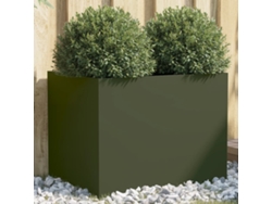 Jarrón/maceta 62x47x46 cm Verde Oliva Acero Dkd Home Decor