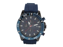 Reloj Cronógrafo De Cuarzo Para Hombre, Resistente Al Agua, Con Calendario, De Silicona, Estilo Casual Y Elegante, Color Azul.