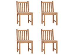Sillas de jardín DKD Home Decor de 4 piezas con cojines, madera maciza de teca