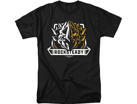 Camisetas Unisex DEEPSTONE Rocksteady Teenage Mutant Ninja Turtles Negro (XL)