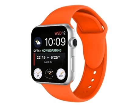 Correa de silicona para reloj inteligente con remaches dobles para Apple Watch Series 3, 2 y 1 de 42 mm (naranja)