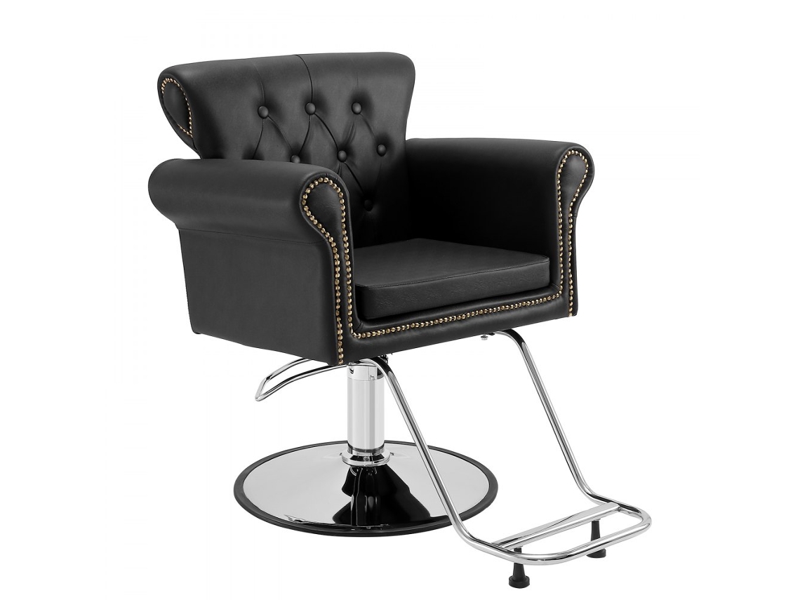 Sillón de peluquería profesional giratorio de 360° con altura ajustable Tekmaquinas