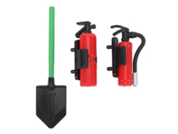 Extintor Y Pala Para Coche Rc, Decoración Profesional Simulada Para Coche Rc A Escala 1/10, Rojo.