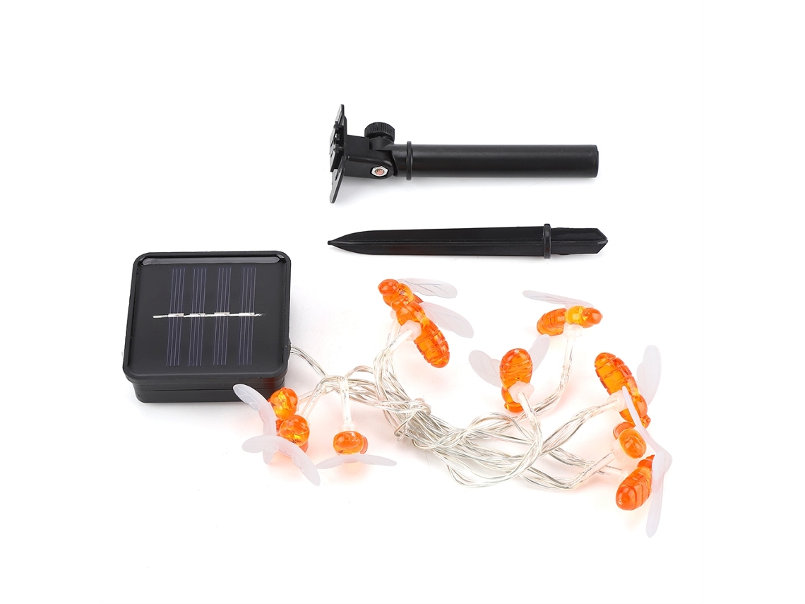 Luces Decorativas Solares Con Forma De Abeja, 10 Led, 1,2 M, Resistentes Al Agua, Para Uso Exterior.