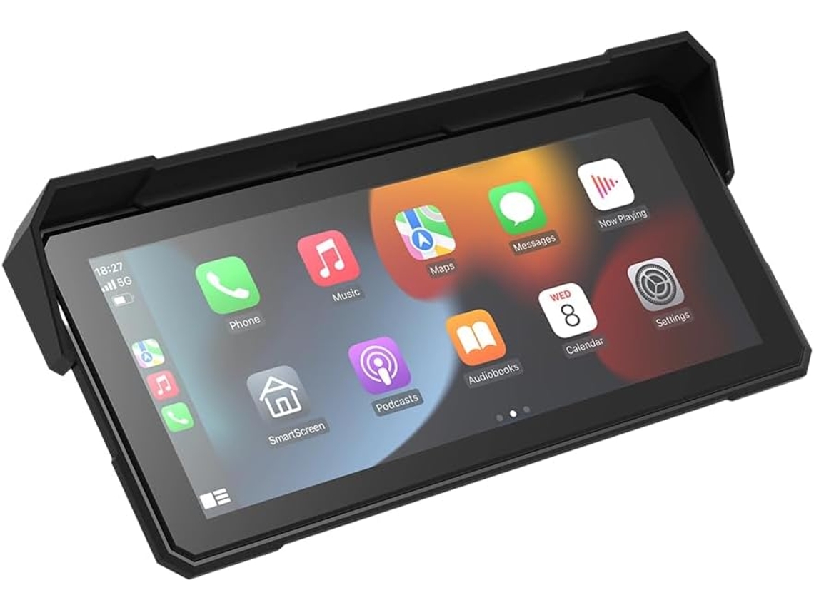 Pantalla De Navegación Para Motocicleta De 8,1 Pulgadas Con Carplay, Android Auto, Reproductor Mp5 Portátil, Resistente Al Agua Y Bluetooth.