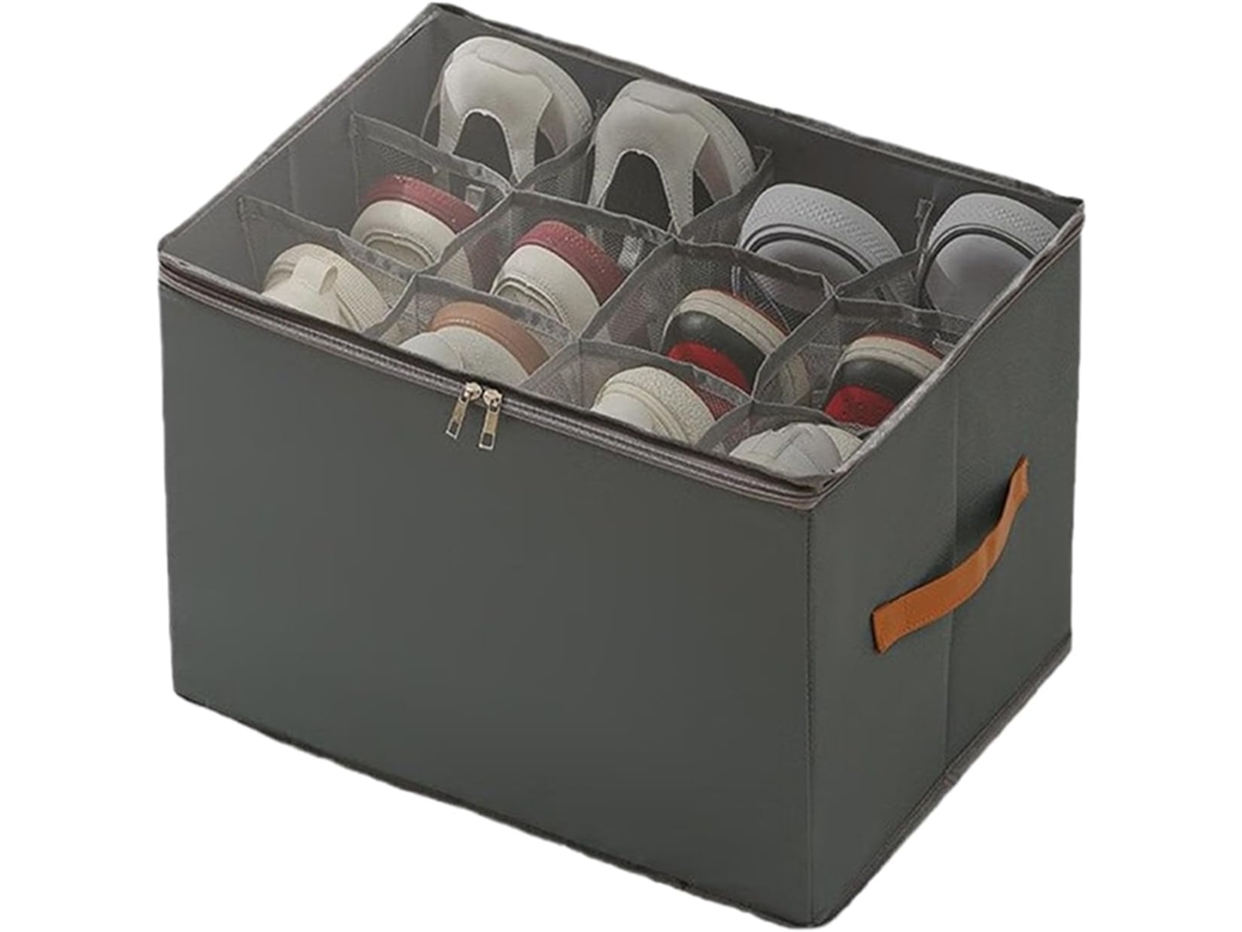 Zapatero Plegable Para Armario | Caja Con Divisores Ajustables, Tapa Extraíble Y Asa Para Salón, Dor