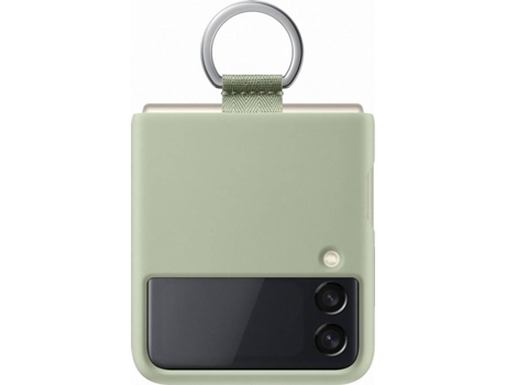 Funda con Anel SAMSUNG Zflip 3 Silicona Verde
