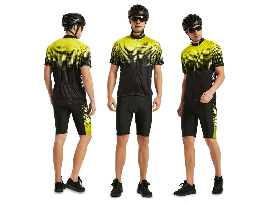 Conjunto De Roupa De Ciclismo Para Homem Verão Com Camisa E Calções Com Espuma 5d Gel Quick Dry Respirável
