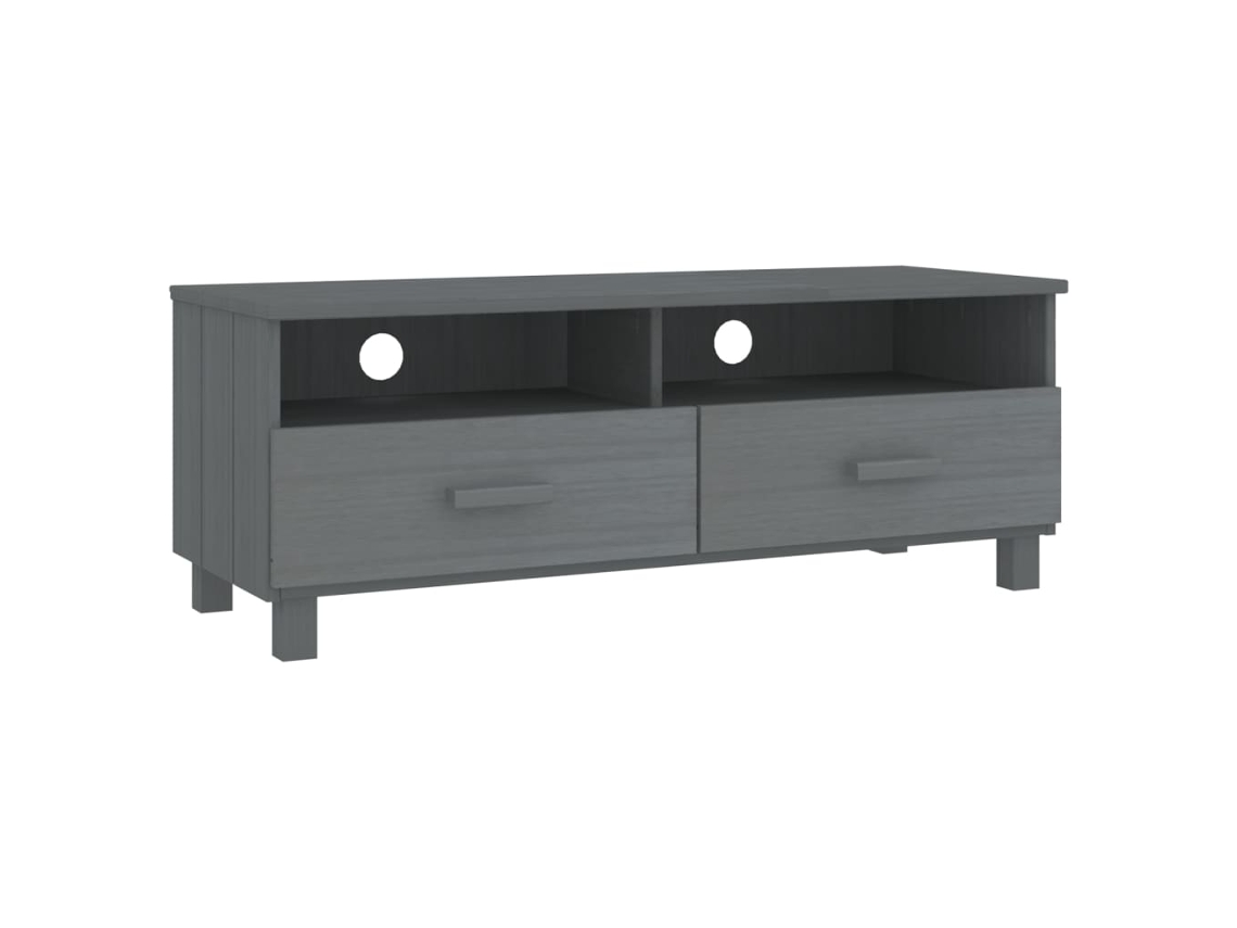 Mueble de Armario Tv Hamar 106X40X40 Cm Pino Macizo Gris-Oscuro