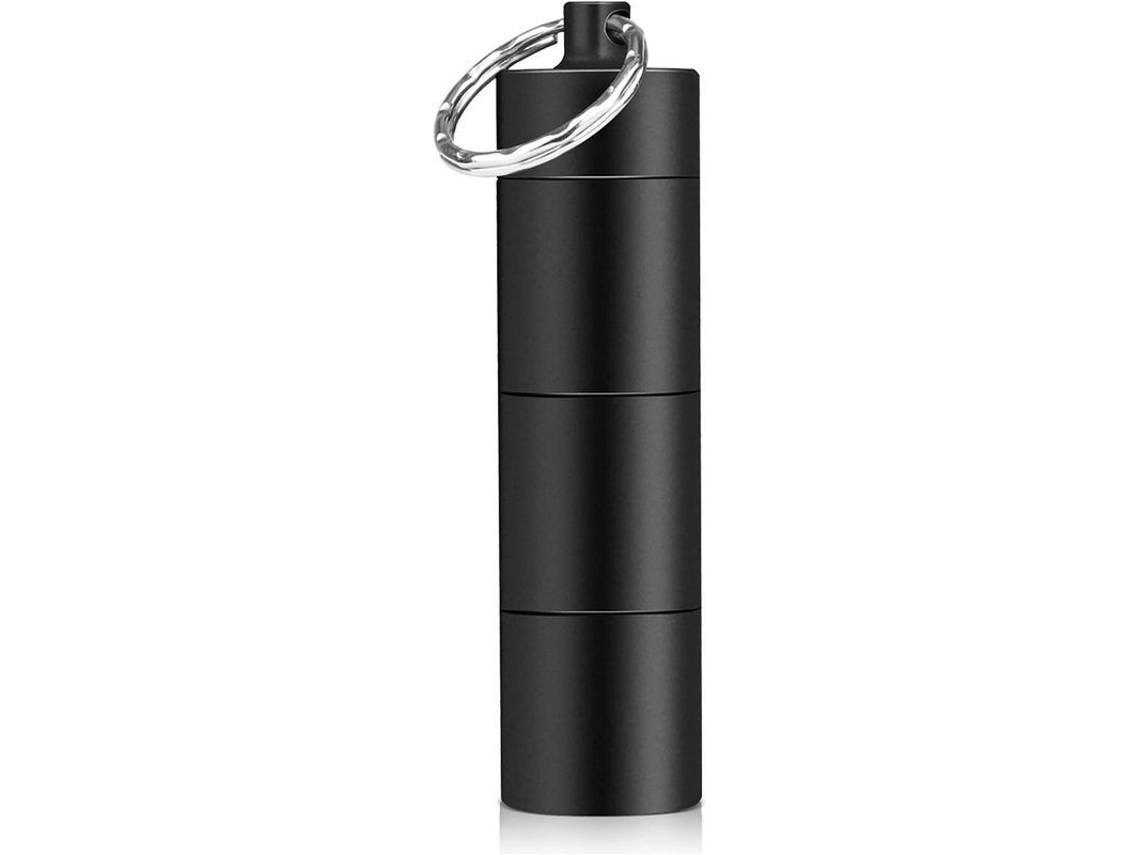 Pastillero Portátil De Viaje, Recipiente Diario Impermeable Con 3 Compartimentos, Unisex (negro)