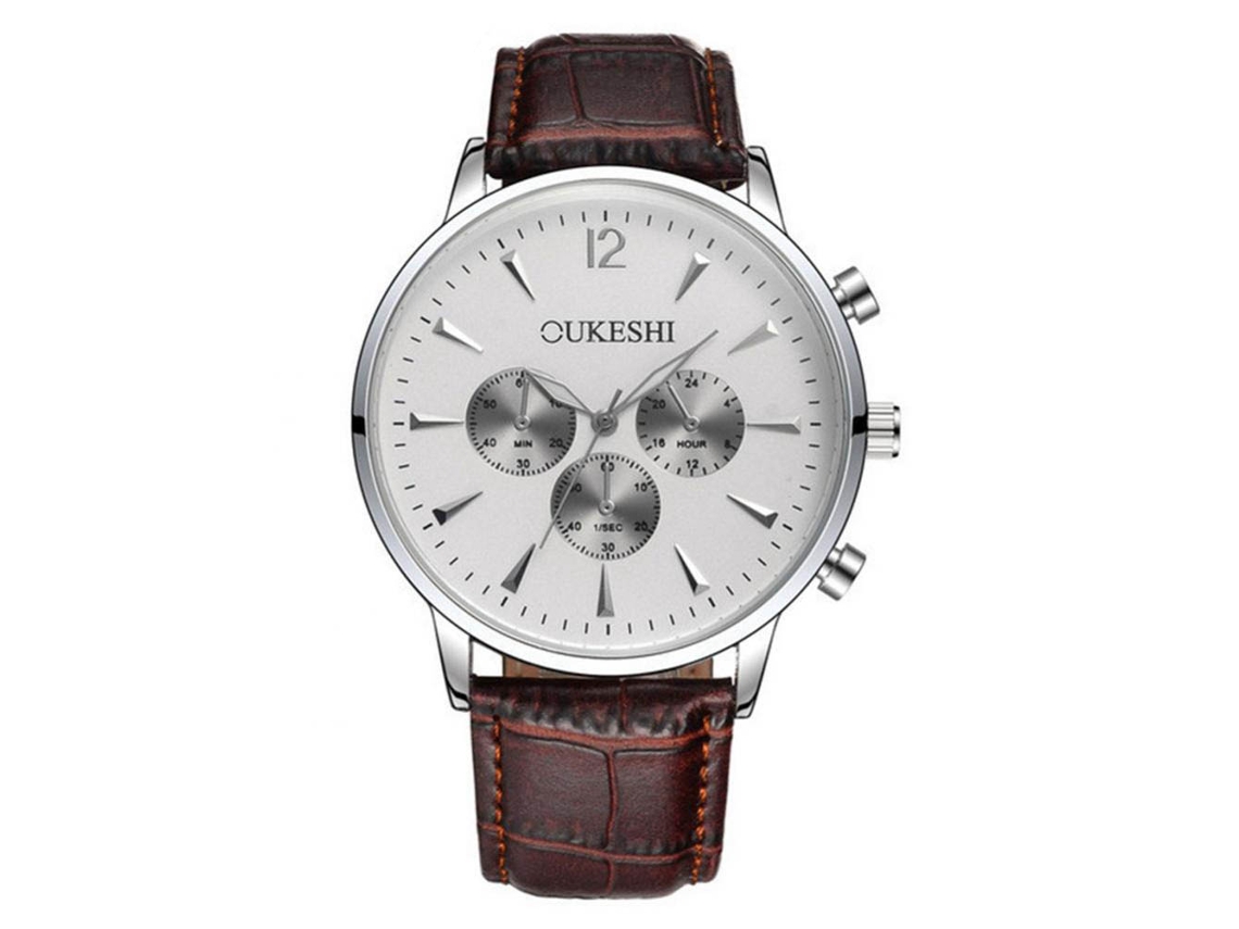 Reloj De Pulsera Analógico Para Hombre Con Correa De Pu De Moda Negocios Cuadrante Redondo