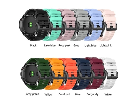 Correa Para Garmin Fenix 6x Pro 26mm Correa De Reloj De Silicona Negra VENISYMLIS